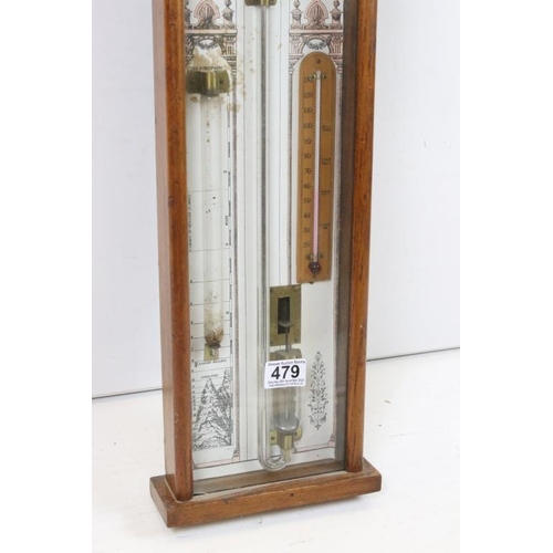 479 - Oak Cased ' Admiral Fitzroy's Barometer ', 102cm high