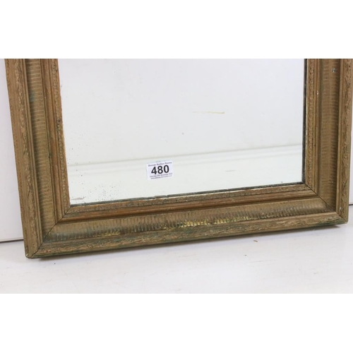 480 - 19th century Gilt Framed Bevelled Edge Mirror, 49cm x 59cm