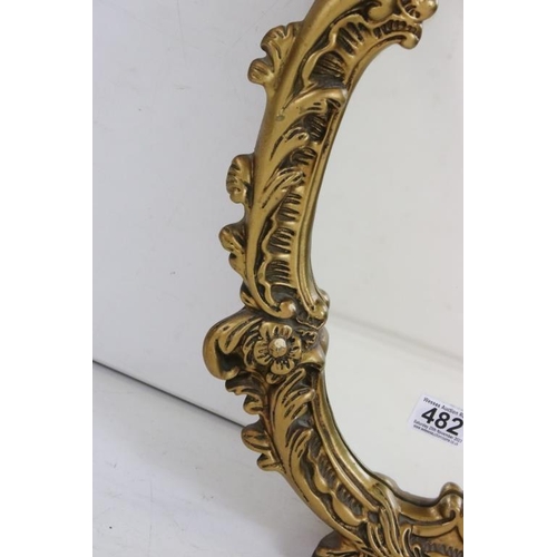 482 - 20th century Plaster Gilt Framed Oval Mirror in the Rococo style, 47cm x 62cm