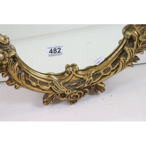 482 - 20th century Plaster Gilt Framed Oval Mirror in the Rococo style, 47cm x 62cm