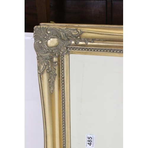 485 - Large Gilt Framed Bevelled Edge Rectangular Mirror, 106cm x 129cm