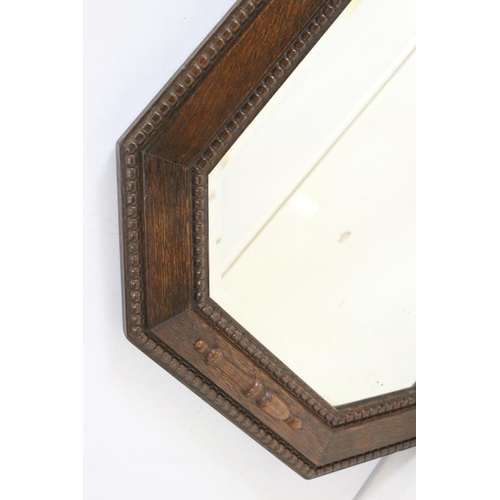 486 - Oak Bevelled Edge Mirror, 75cm x 49cm