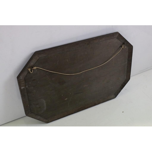 486 - Oak Bevelled Edge Mirror, 75cm x 49cm