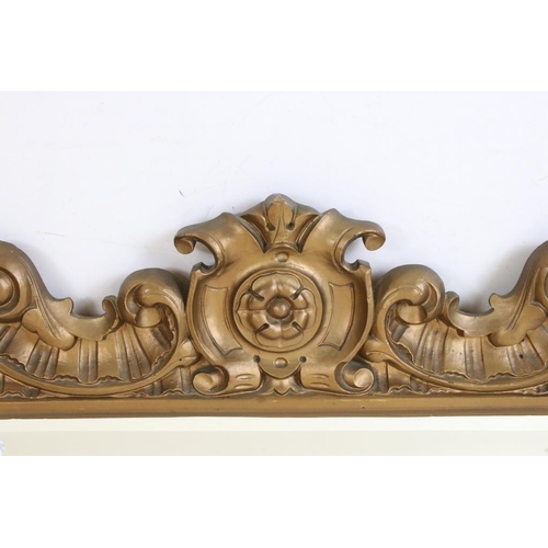 487 - 19th century style Bevelled Edge Wall Mirror with foliate scrolling gilt frame, 78cm x 61cm