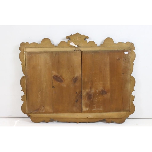 487 - 19th century style Bevelled Edge Wall Mirror with foliate scrolling gilt frame, 78cm x 61cm