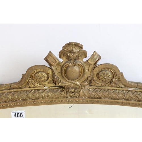 488 - 19th century Gilt Framed Arched Overmantle Mirror