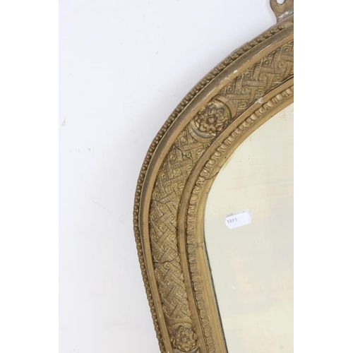 488 - 19th century Gilt Framed Arched Overmantle Mirror