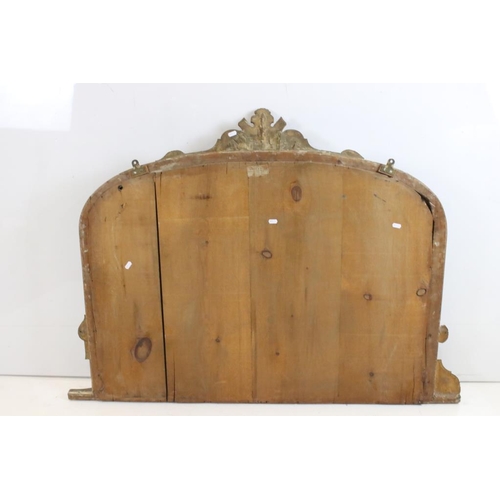 488 - 19th century Gilt Framed Arched Overmantle Mirror