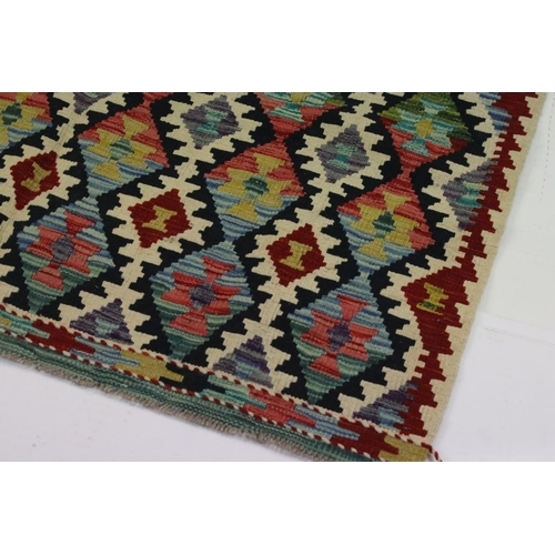 492 - Hand Knotted Woolen Chobi Kilim Rug, 190cm x 124cm