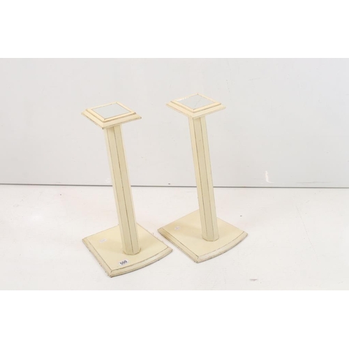 500 - Two Painted Shop Display Stands with mirrored tops, 57cm high