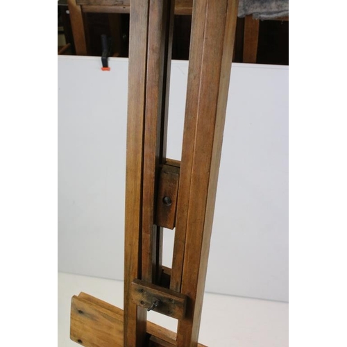 502 - Early 20th century Beech wood Artists Easel, 179cm high