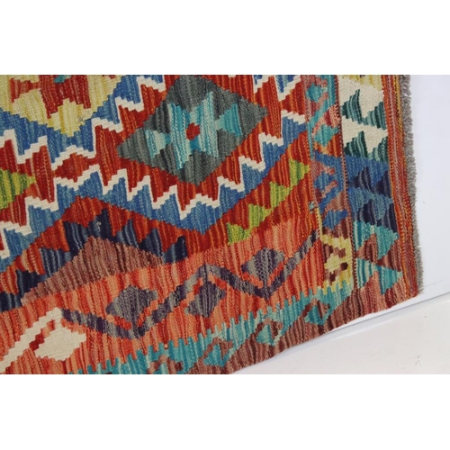 505 - Hand Knotted Woolen Chobi Kilim Rug, 146cm x 100cm