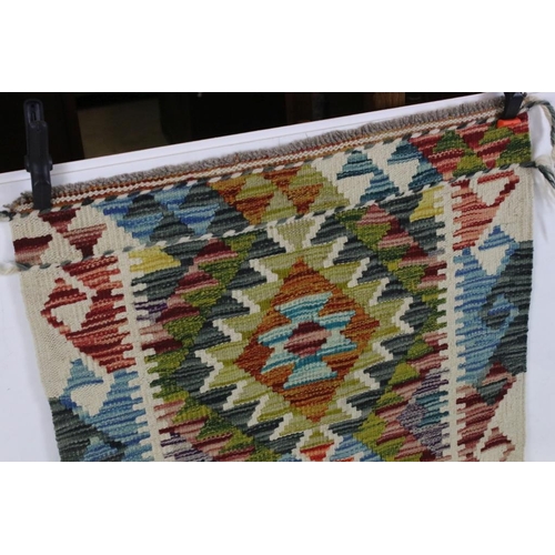 516 - Hand Knotted Woolen Chobi Kilim Runner Rug, 155cm x 66cm