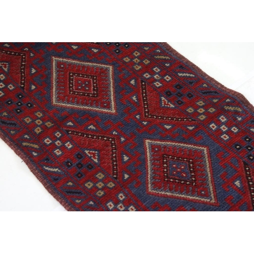 519 - Hand Knotted Woolen Meshwani Runner Rug, 237cm x 56cm