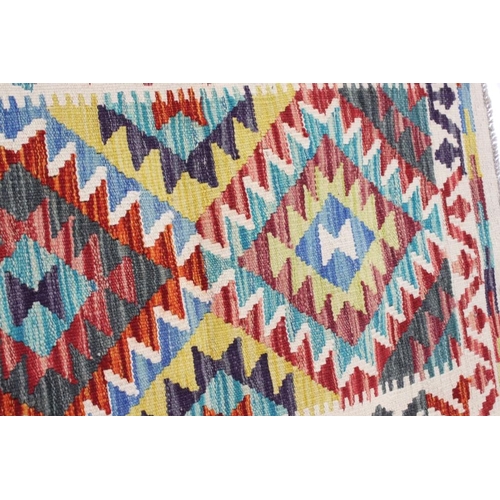 521 - Hand Knotted Woolen Chobi Kilim Rug, 91cm x 58cm