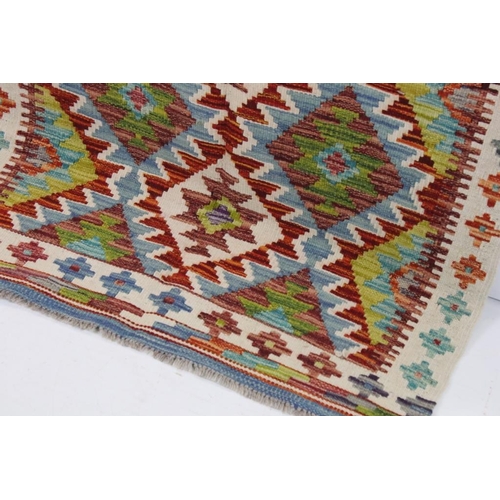 526 - Hand Knotted Woolen Chobi Kilim Rug, 125cm x 88cm