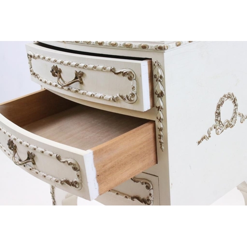 527 - French style Bedside Small Chest of Three Drawers, 37cm wide x 31cm deep x 69cm high