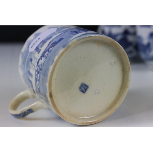 53 - Selection of Chinese blue and white ceramics to include five 19th Century tea cups, a blue and white... 