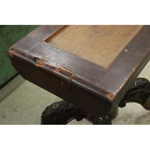 533 - Victorian Burr Walnut Oval Tilt Top Breakfast Table raised on turned bulbous pillar with four carved... 