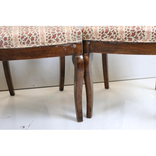 534 - Set of Four French Hardwood Dining Chairs with upholstered stuff-over seats, each 46cm wide x 83cm h... 