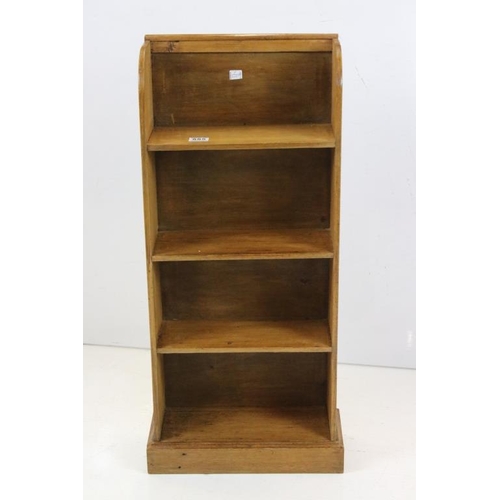 555 - Oak Narrow Bookcase of four shelves, 49cm wide x 15cm deep x 91cm high