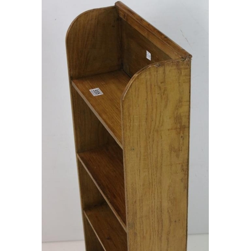 555 - Oak Narrow Bookcase of four shelves, 49cm wide x 15cm deep x 91cm high