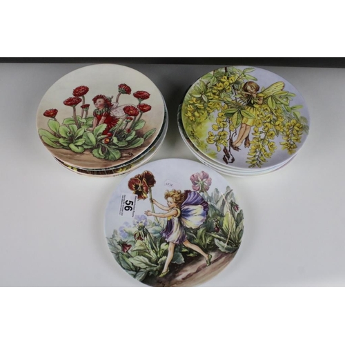 56 - Set of twelve Wedgwood 'The World of Flower Fairies' Cicely Mary Barker collectors plates, each prin... 