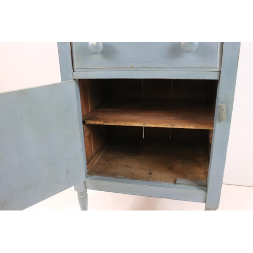 560 - Painted Storage Cupboard with drawer above door and shelf, 62cm wide x 50cm deep x 86cm high