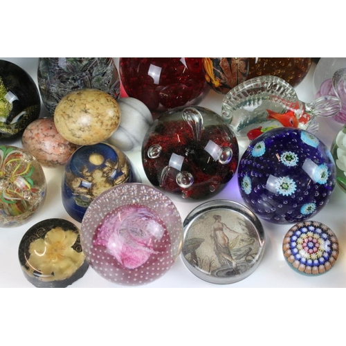 61 - Collection of assorted 20th Century paperweights to include Caithness and two boxed Coalport British... 