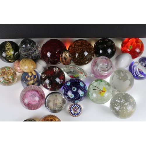 61 - Collection of assorted 20th Century paperweights to include Caithness and two boxed Coalport British... 