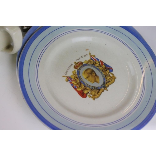 66 - Collection of Royal Commemorative wares relating to Edward VIII to include a hand embroidered table ... 