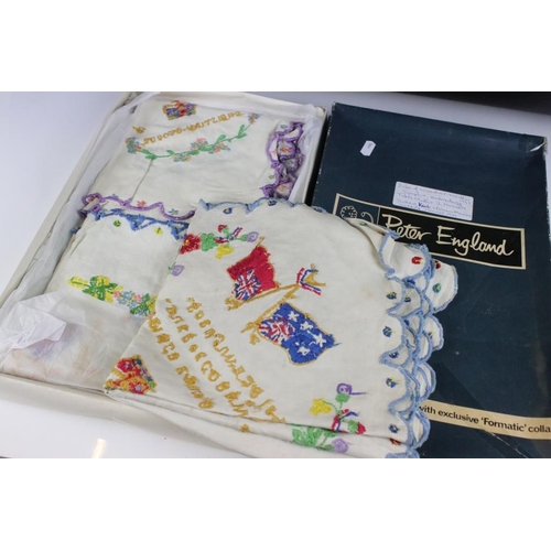 66 - Collection of Royal Commemorative wares relating to Edward VIII to include a hand embroidered table ... 