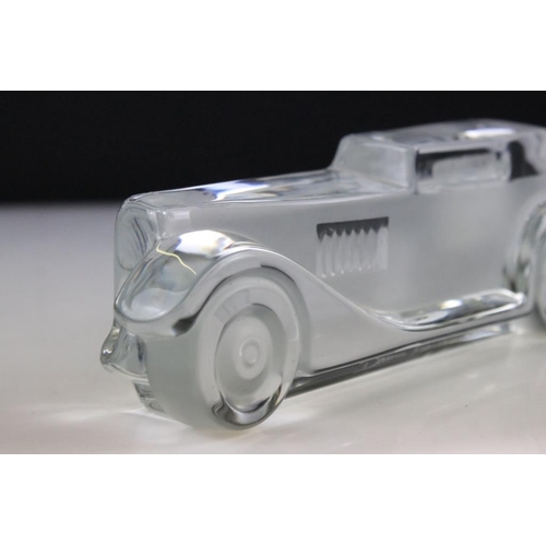 7 - Daum France moulded relief glass ' Marly ' car sculpture. Signed Daum France. Measures 22cm wide.