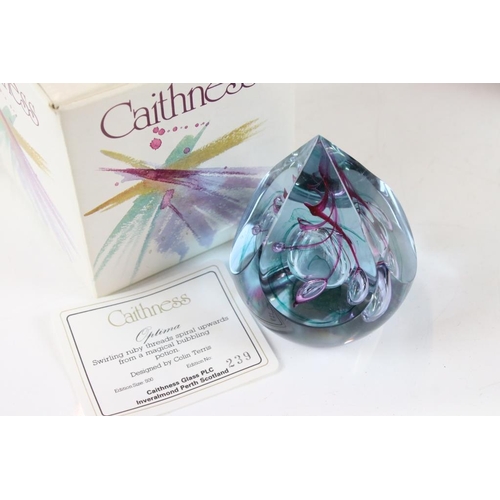 74 - Ten boxed Caithness glass paperweights to include Optima (ltd edn no. 239/500), Rhythm 'N Blues, Lit... 