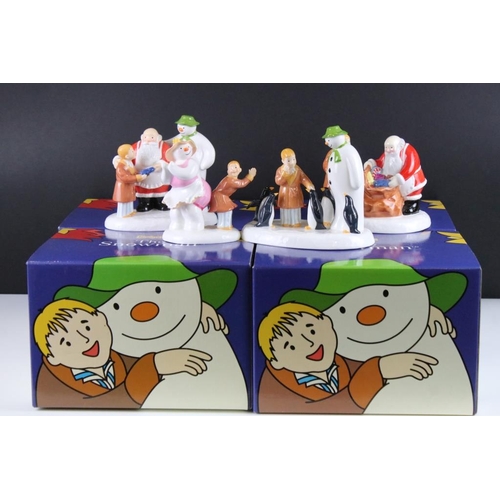 79 - Four boxed Coalport Characters 'The Snowman' porcelain figure groups to include Penguin Pals (Snowma... 