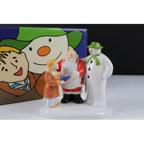 79 - Four boxed Coalport Characters 'The Snowman' porcelain figure groups to include Penguin Pals (Snowma... 