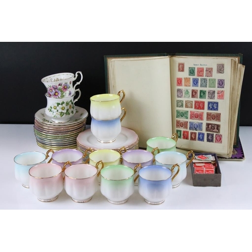 83 - Royal Albert 'Rainbow' tea set for 12 to include 12 cups, 12 saucers & 12 tea plates, plus a Royal A... 