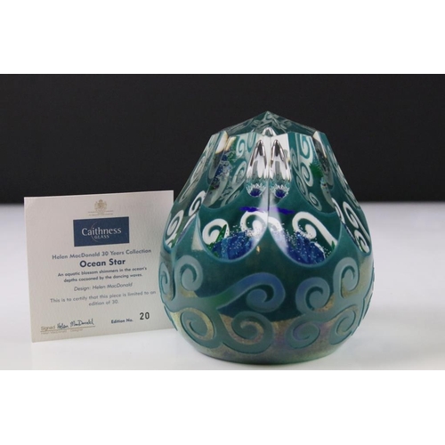 9 - Caithness Ocean Star large paperweight by Helen MacDonald, complete with certificate and box. Limite... 