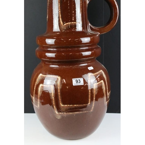 93 - Large Scheurich West German pottery floor vase (approx 65cm high), together with a further West Germ... 