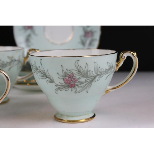 95 - Hammersley & Co 'Petites Fleurs' tea set for two (2 cups & saucers, 2 tea plates, milk jug & sugar b... 