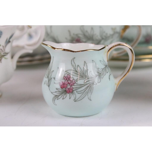 95 - Hammersley & Co 'Petites Fleurs' tea set for two (2 cups & saucers, 2 tea plates, milk jug & sugar b... 