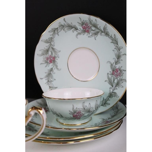 95 - Hammersley & Co 'Petites Fleurs' tea set for two (2 cups & saucers, 2 tea plates, milk jug & sugar b... 