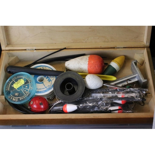 351 - Large quantity of Fishing Tackle to include seven fixed spool reels, four fishing boxes containing s... 