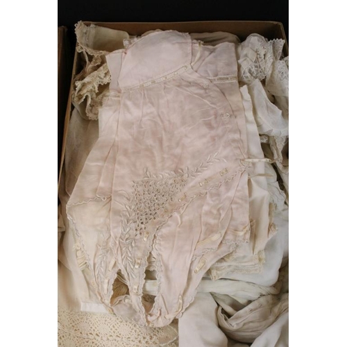 354 - Collection of 19th Century and later lace and linens including mostly under garments, also including... 