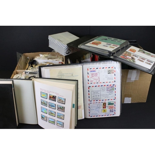 386 - Collection of stamps across three boxes. The lot to include mostly unfranked post decimal stamps; 1x... 