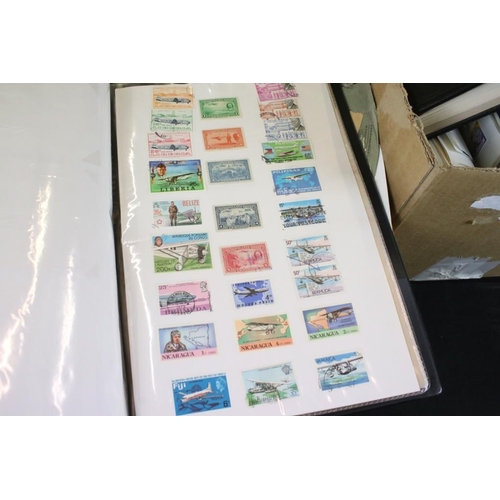 386 - Collection of stamps across three boxes. The lot to include mostly unfranked post decimal stamps; 1x... 