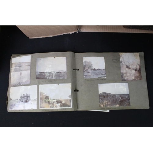 389 - Collection of empty Victorian photograph albums with embossed covers and pierced and floral pages wi... 