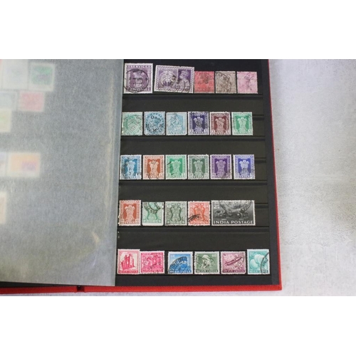 394 - Stamps and first day covers, three albums, to include British and Worldwide examples, a 1977 The Que... 