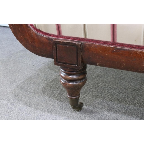 475 - Regency Mahogany Scroll end Sofa, 190cm long x 70cm deep x 80cm high