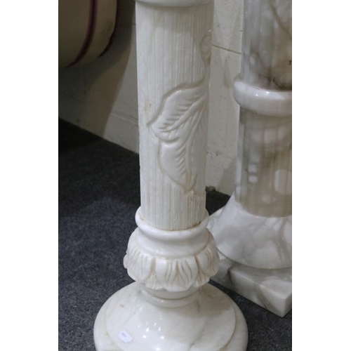 475A - Pair of Marble Jardiniere Stand, 65cm high together with Marble Jardiniere Stand with circular top, ... 